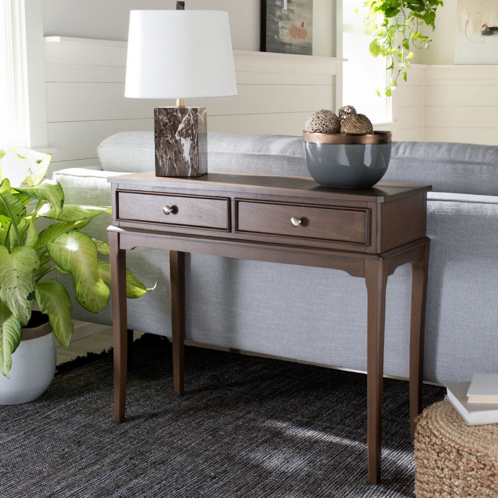 Wiley 2 Drawer Console Table Brown   Modern   Console Tables   by Virgil Stanis Design  Houzz