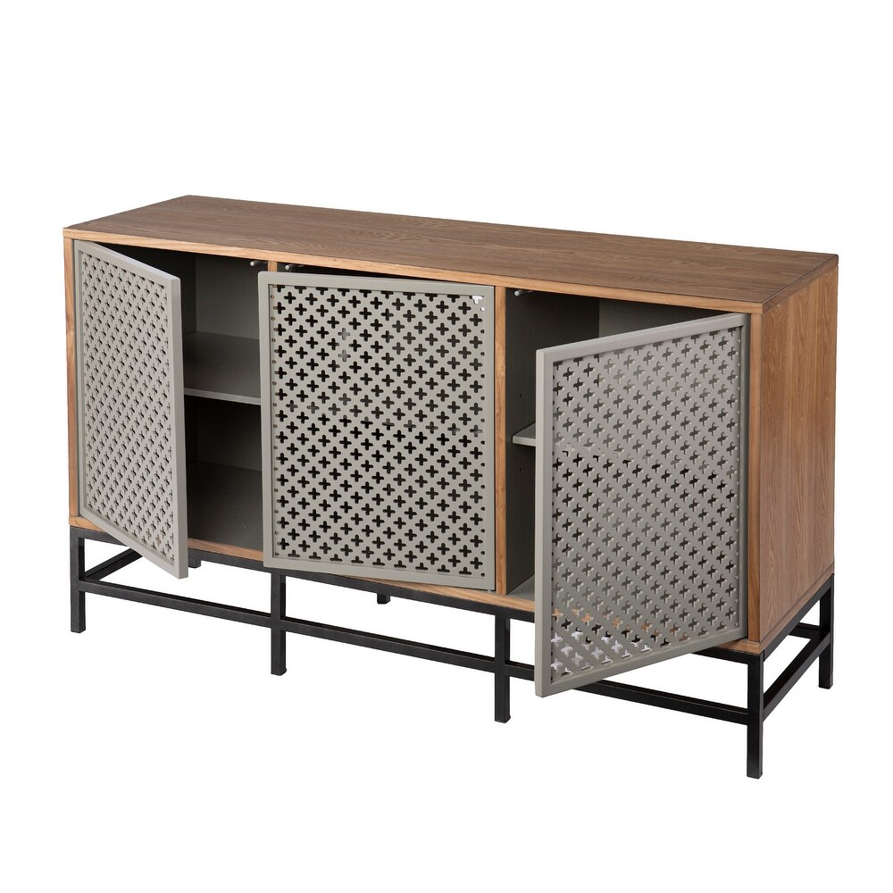 SEI Furniture Selby Contemporary Natural Wood Media TV Stand