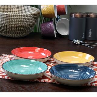 Gibson Home 12.05 oz. Assorted Colors Stoneware Pasta Bowls (4-Piece) 985105508M