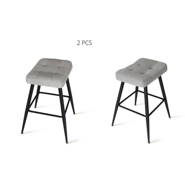 KOSSMAI Set of 2 Upholstered Fabric Counter Bar Stool