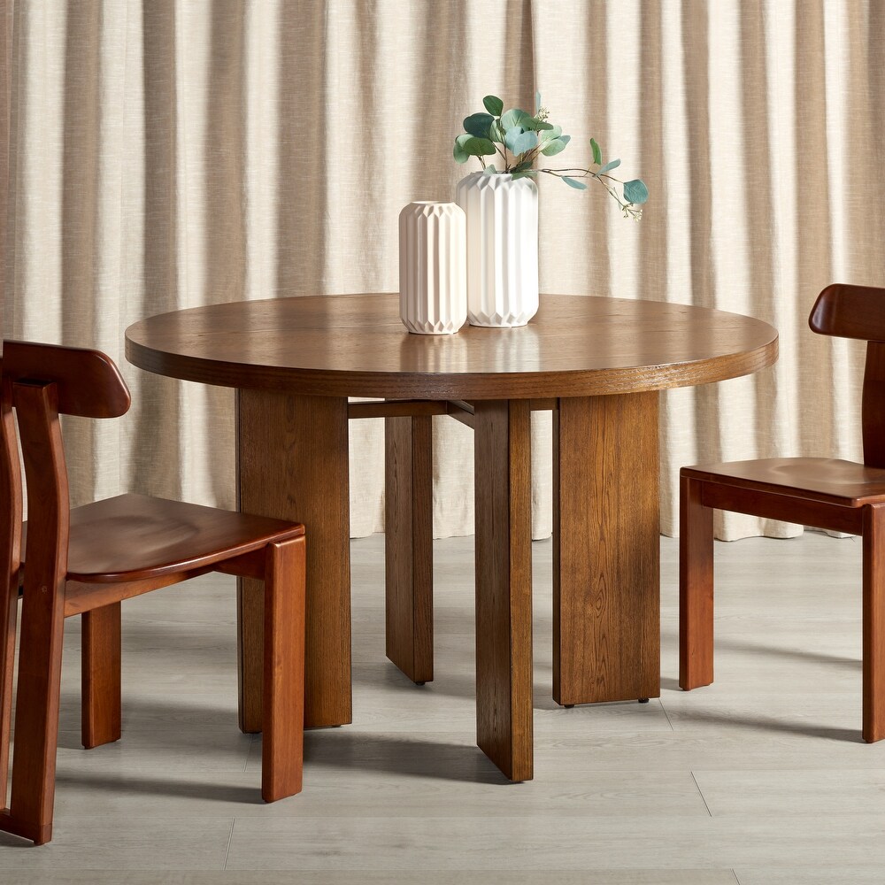 SAFAVIEH Couture Calamaria Round Wood Dining Table   47.75 IN W x 47.75 IN D x 30 IN H