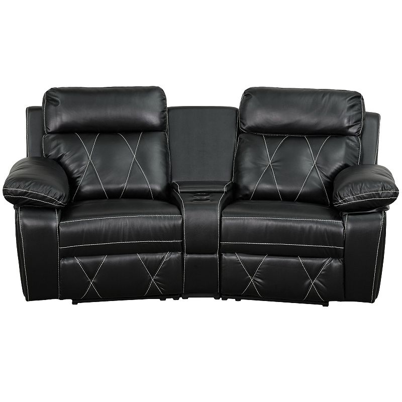 Flash Furniture Reel Comfort Reclining Black Theater Seating Chair 2-piece Set