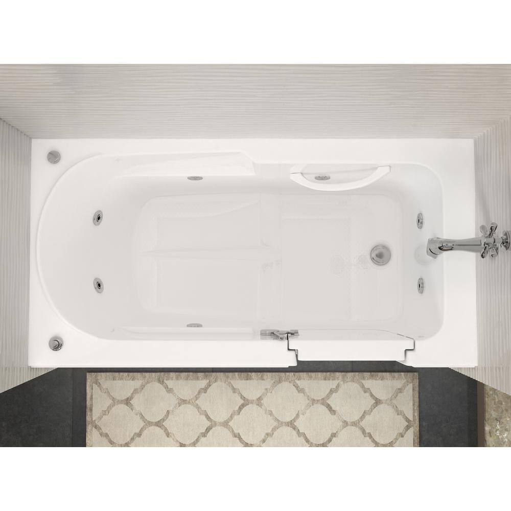 Universal Tubs Nova Heated Step-In 5 ft. Walk-In Whirlpool Bathtub in White with Chrome Trim HSI3060RWHCH