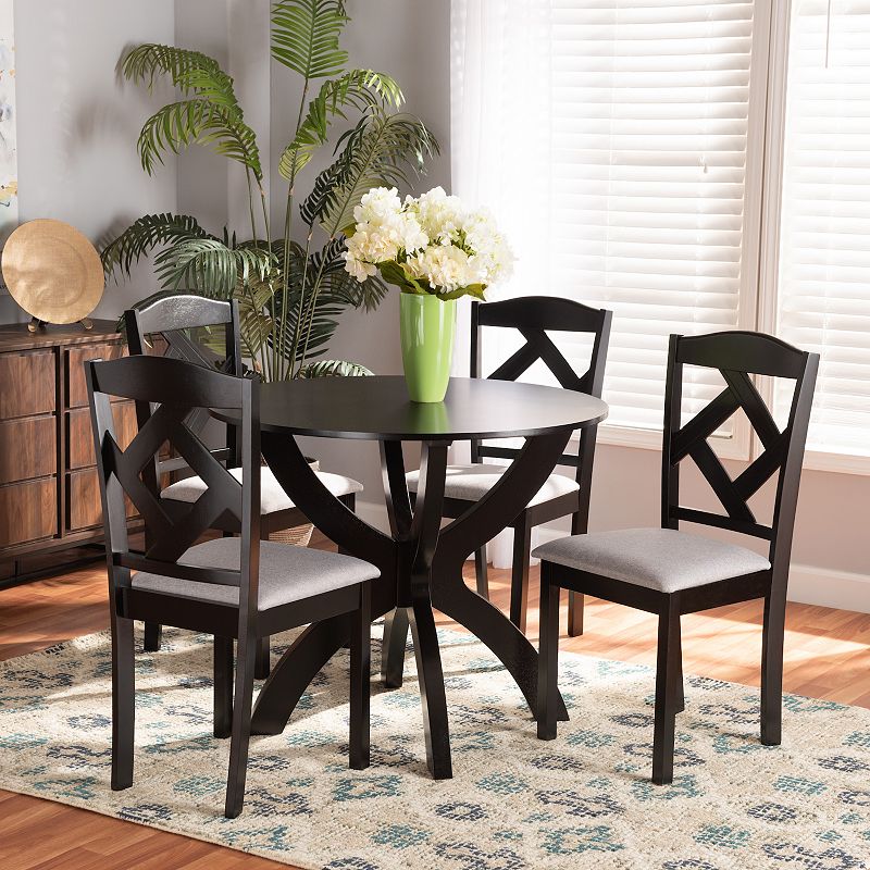 Baxton Studio Nesa Dining Table and Chair 5-piece Set