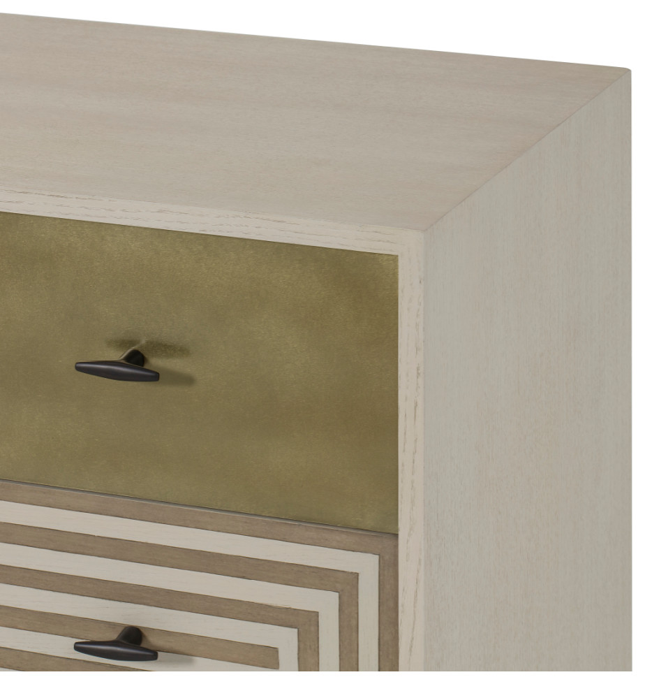 Burnished Brass Three Drawer Chest  Andrew Martin Maria   Transitional   Accent Chests And Cabinets   by Oroa   Distinctive Furniture  Houzz