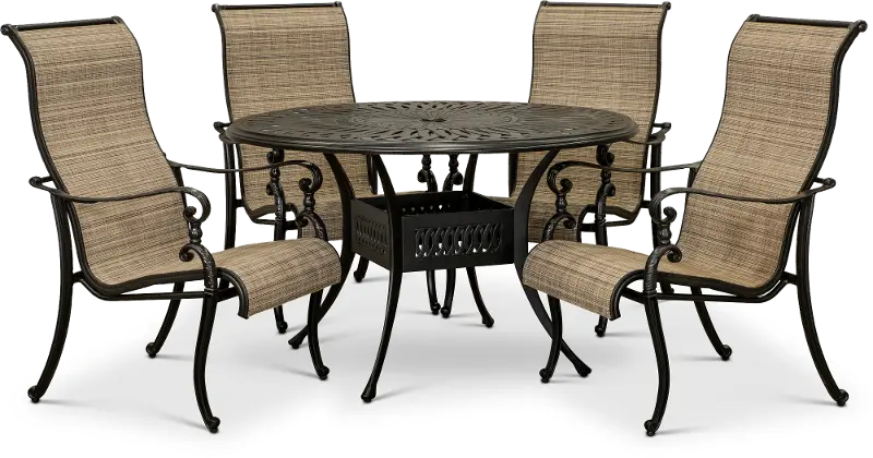 Montreal 5 Piece Sling Chair Patio Dining Set