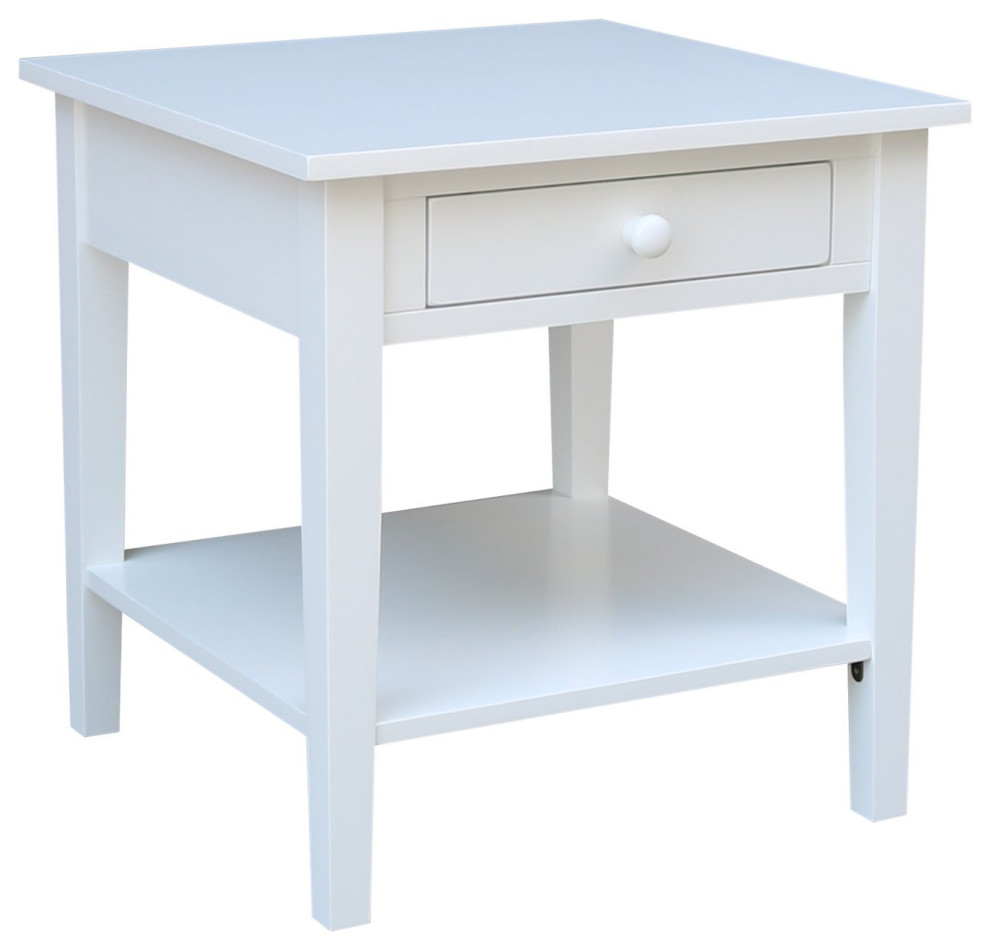 Classic End Table  Hardwood Frame  ampDrawer With Round Knobs   Transitional   Side Tables And End Tables   by Decor Love  Houzz