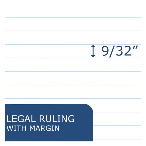 Roaring Spring Recycled Legal Pad， Wide/Legal Rule， 8.5 x 11， White， 40 Sheets， Dozen (74713)