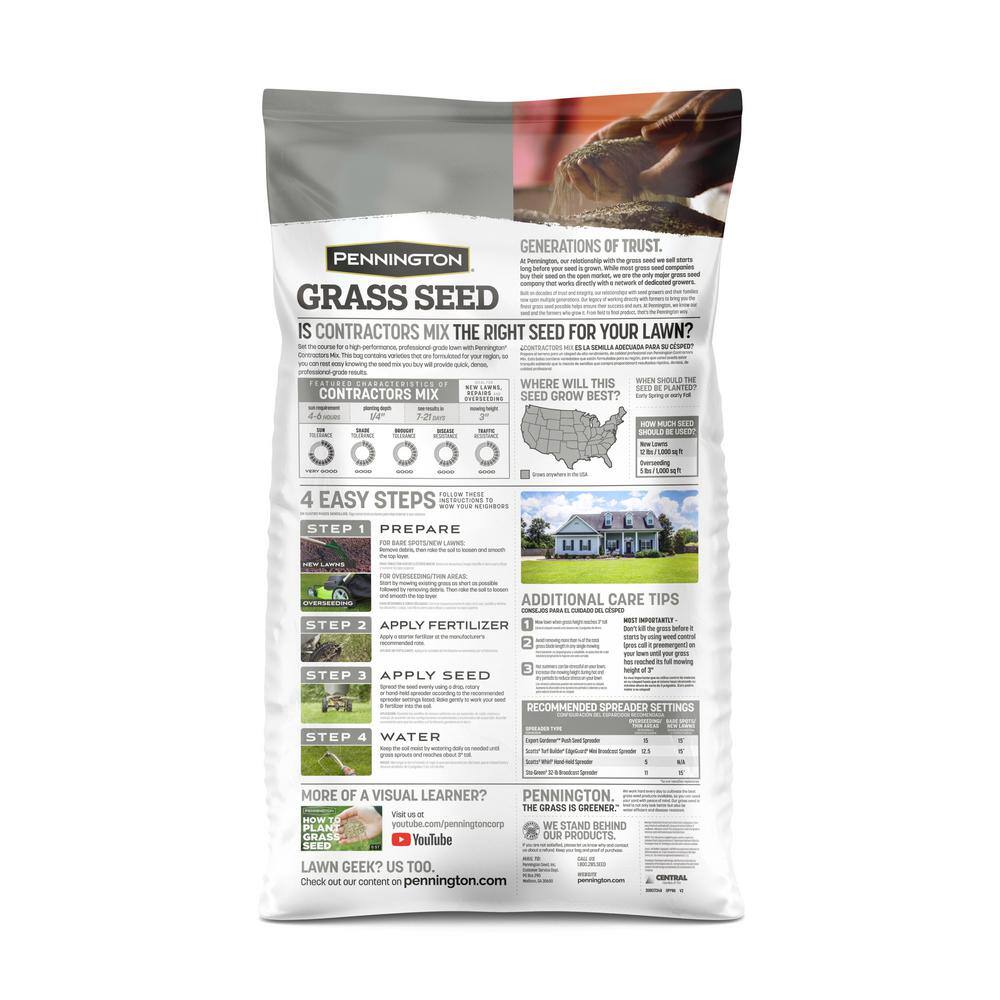 Pennington 40 lbs. Central Contractors Seed Mix (2-Pack) 100520262