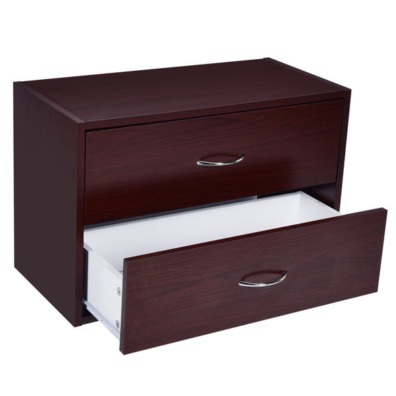 Costway 42679503 2 Drawer Dresser Horiztonal Organ...