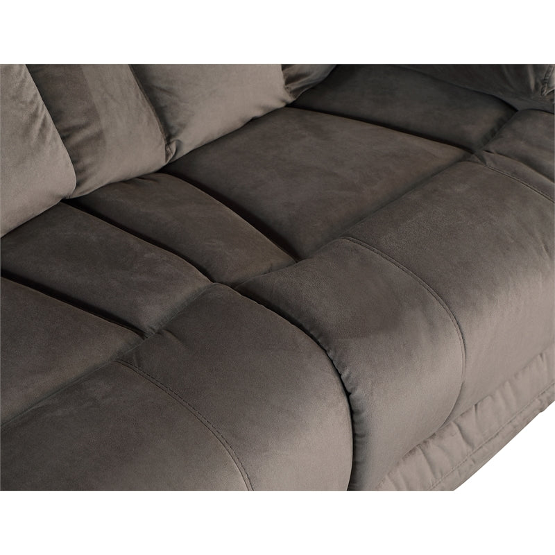 Titan Furnishings Transitional Microfiber Fabric Loveseat in Brown Color