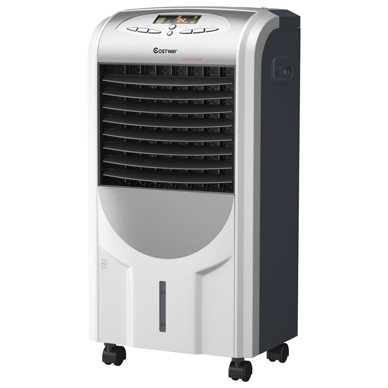 5 In 1 Portable Evaporative Cooler Fan with Heater Humidifier & Purifier, 8H Timer, 3 Speeds, 7L Tank, Remote Control