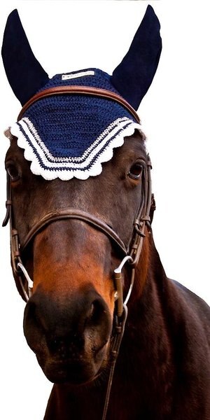 Equine Couture Horse Fly Bonnet With Silver Lurex