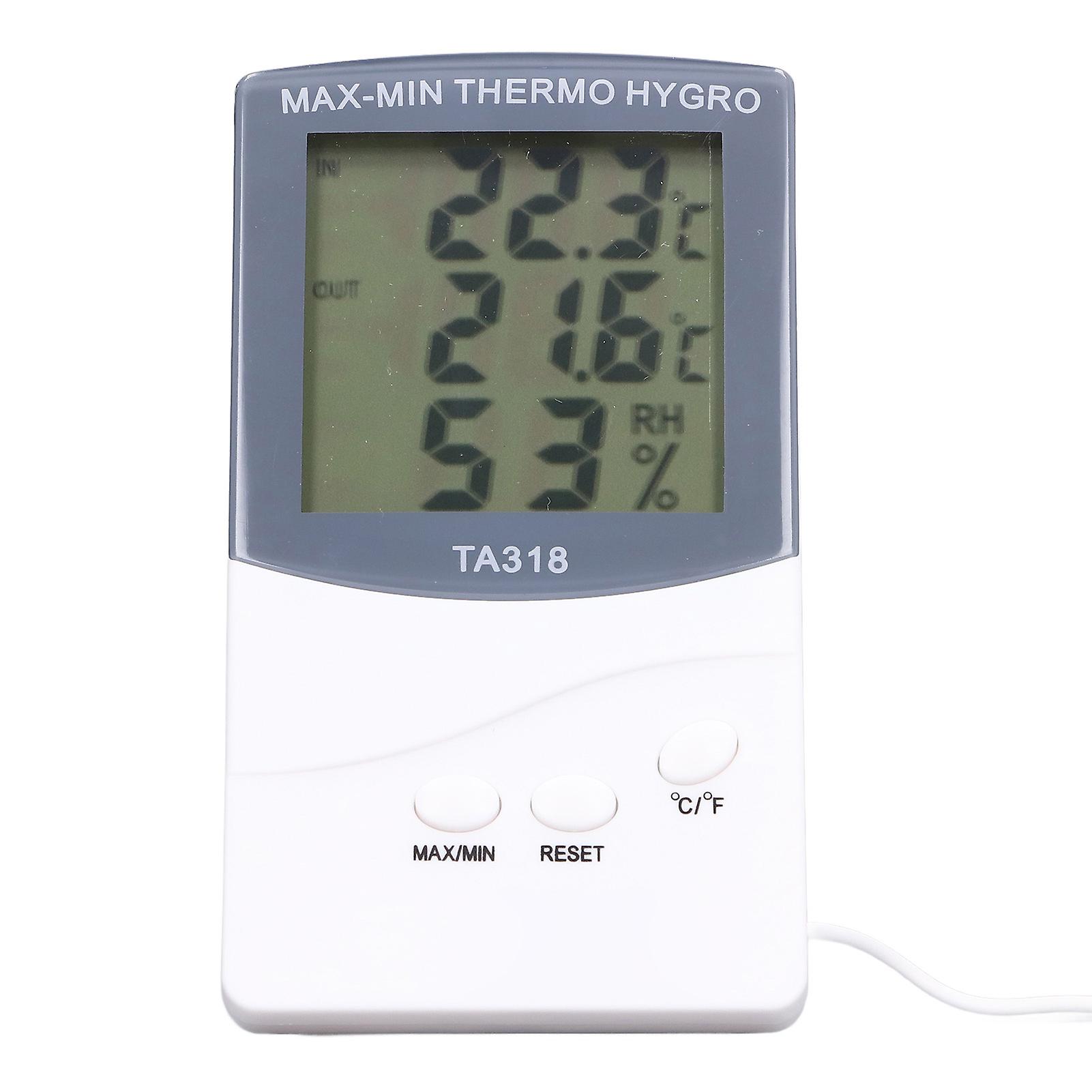 Indoor Outdoor Digital Thermometer 25% Rh To 98% Rh 50 To 70 With Probe Large Screen Temperature Humidity Meter