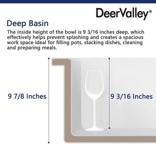 DEERVALLEY Glen White Fireclay Rectangular 27 in. Single Bowl Undermount Kitchen Sink with Bottom Grid and Basket Strainer DV-1K509