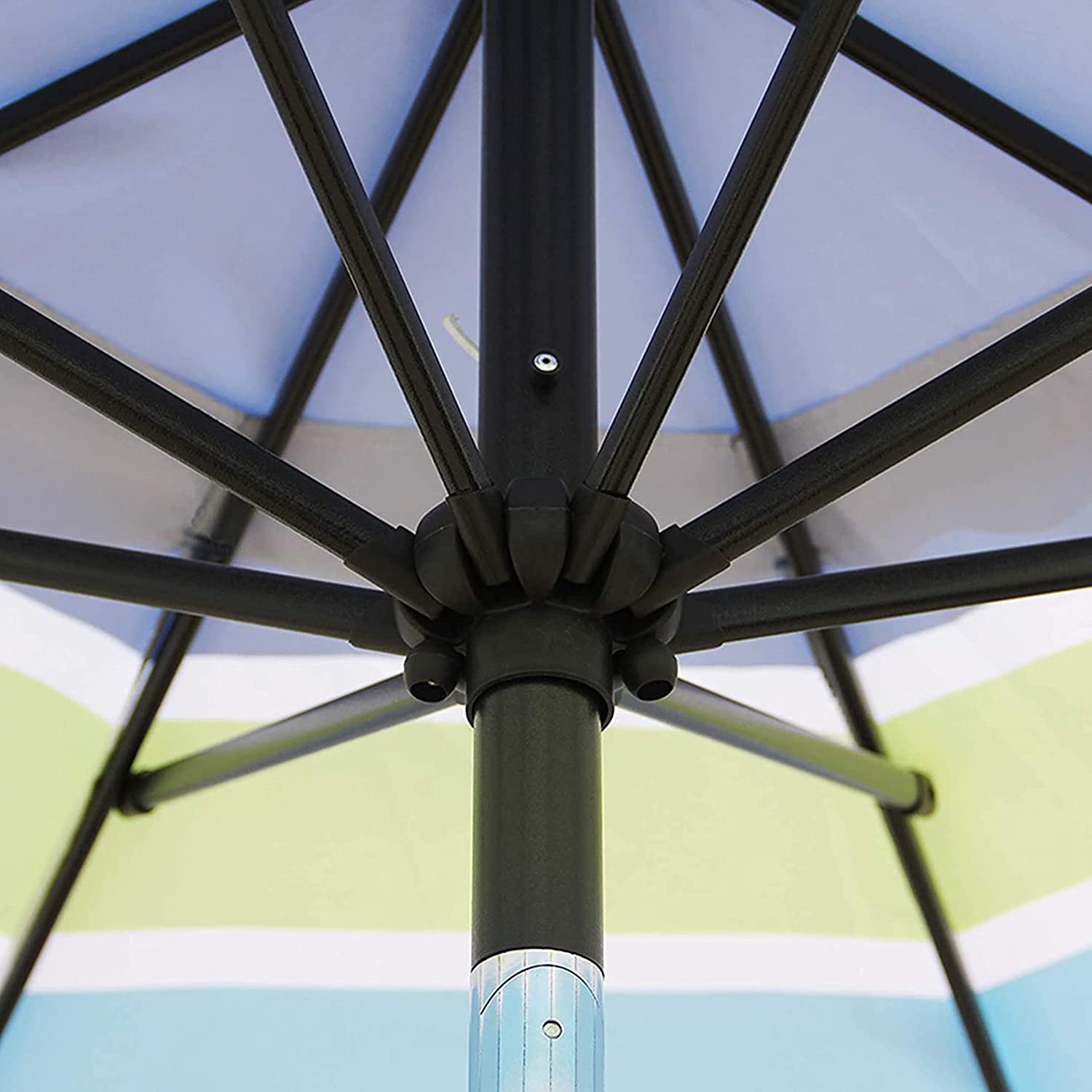 9' Outdoor Market Patio Umbrella with Push Button Tilt and Crank, 8 Ribs (Tan)