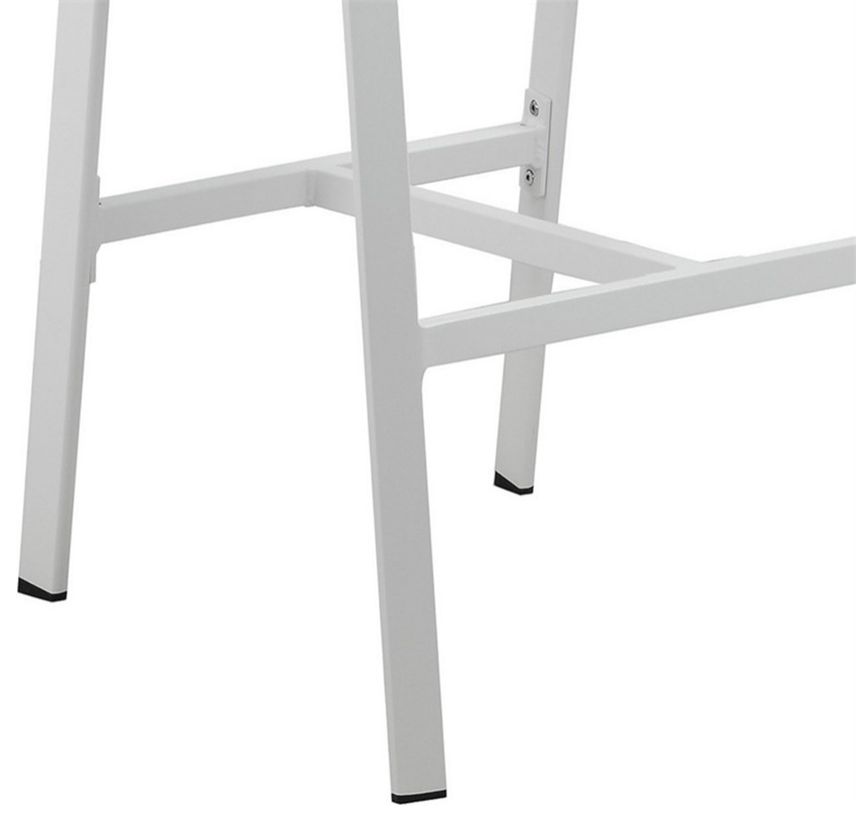 Keli 44 Inch Set of 6 Bar Stool White Aluminum Rust Resistant Frames   Contemporary   Outdoor Pub And Bistro Sets   by Homesquare  Houzz