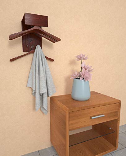 Perfecasa Svelte Solid Wood Wall Mounted Coat Rack， Space Saving， KD Design (Classic Cherry)