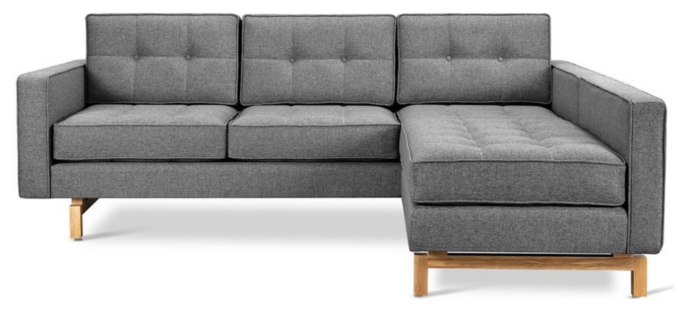 Jane 2 Loft Bi Sectional Bayview Silver / Natural Ash   Transitional   Sectional Sofas   by Old Bones Co.  Studios  Houzz