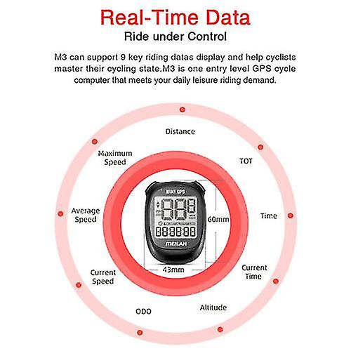 Mini M3 Gps Bike Computer Bicycle Gps Speedometer Speed Altitude Dst Ride Time