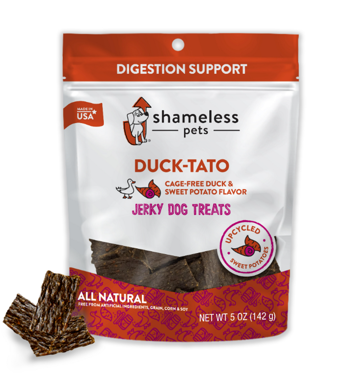 Shameless Pets Duck-Tato Bite Sized Jerky Dog Treats， 5 oz