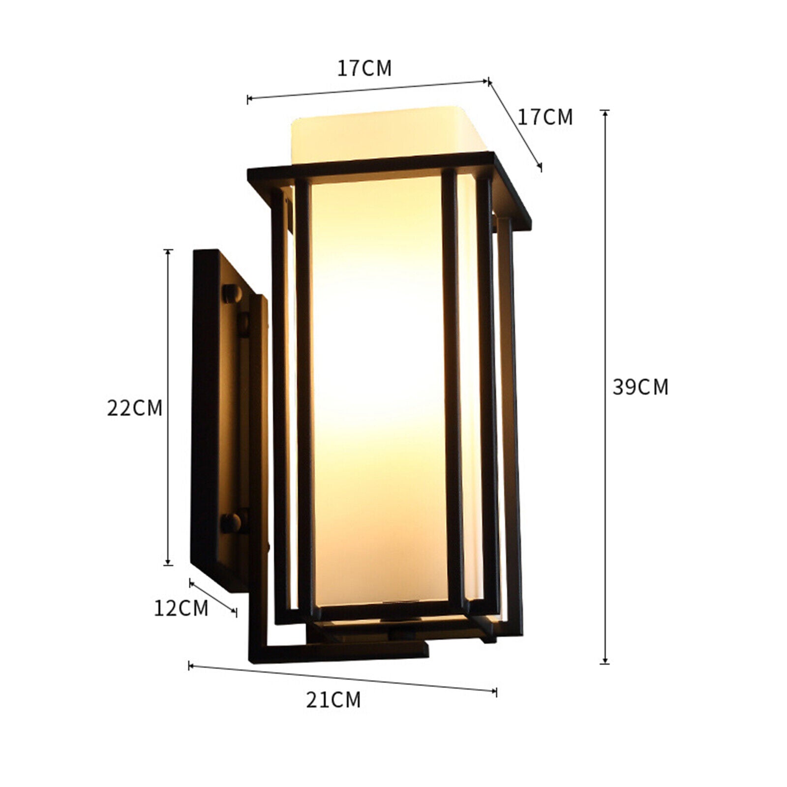 Modern LED Wall Light Waterproof Exterior Outdoor Porch Sconce Lamp Fixture Single Opening Design Glass Lampshade Antirust Treatment