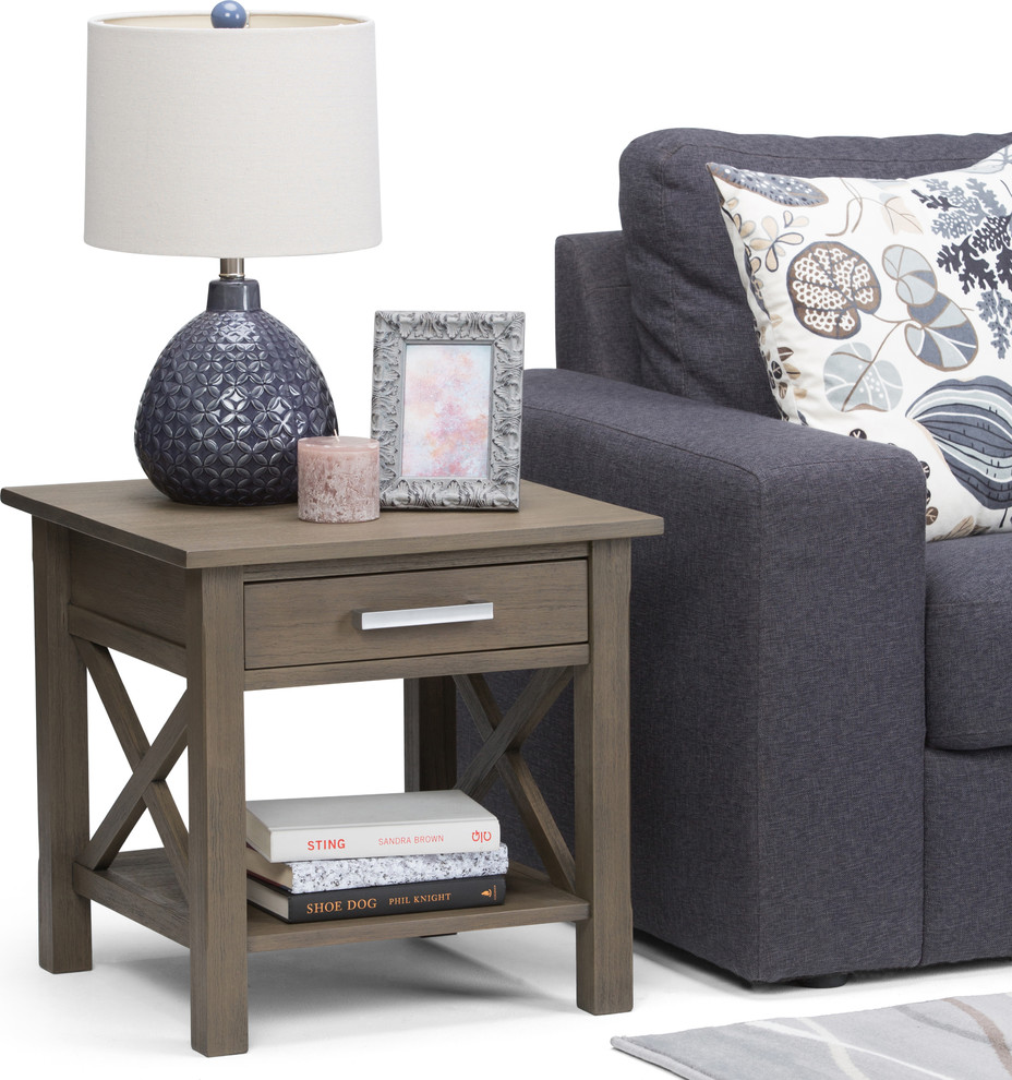 Kitchener SOLID WOOD End Table   Transitional   Side Tables And End Tables   by VirVentures  Houzz