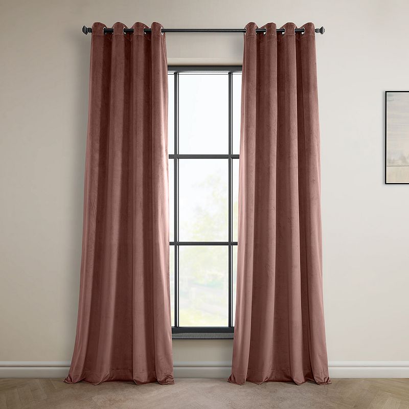 EFF Heritage Plush Velvet Grommet Window Curtain