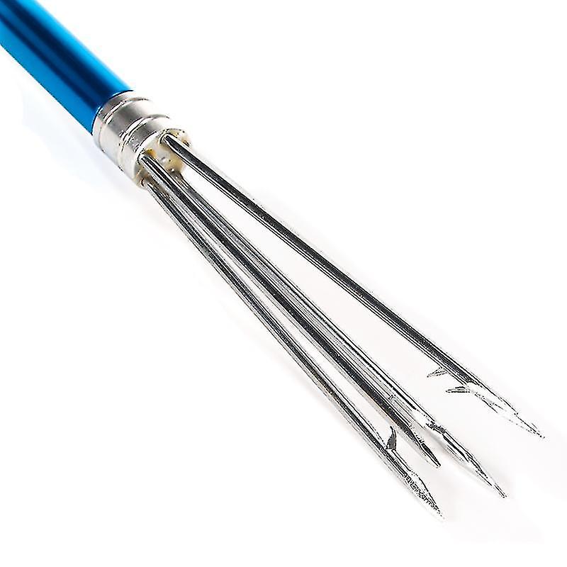 Blue Aluminum Alloy Pole Spear Detachable Three-section Removable Harpoon Stainless Steel Barbed Rod Steel Fork Clip