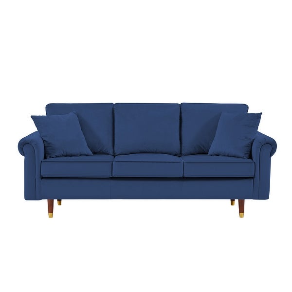 3 Seater Velvet Sofa with 2 Pillows