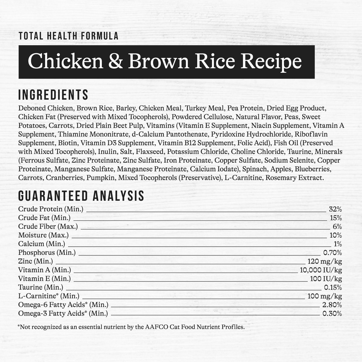 American Journey Indoor Cat Total Health Formula Chicken and Brown Rice Recipe Dry Cat Food， 15lb bag