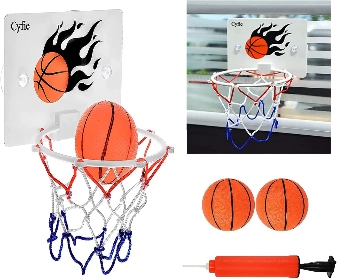 Cyfie Mini Basketball Hoop for Toddlers 1-3， Babys Bathtub Bath Toys for Bathroom Bedroom， Mini Suction Cup Basketball Hoop with 2 Balls for Kids Boys Games