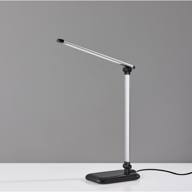 Lennox Multi function Desk Lamp includes Led Light Bulb Black Adesso