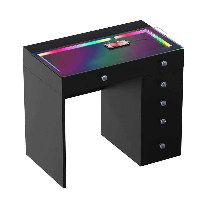 Diana Vanity Desk- 6 Storage Drawers  VNT-VD6 RGB-WHT