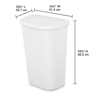 Sterilite 11.3 gal. Lift Top Lid Wastebasket Kitchen Trash Can White (6-Pack) 6 x 10758006