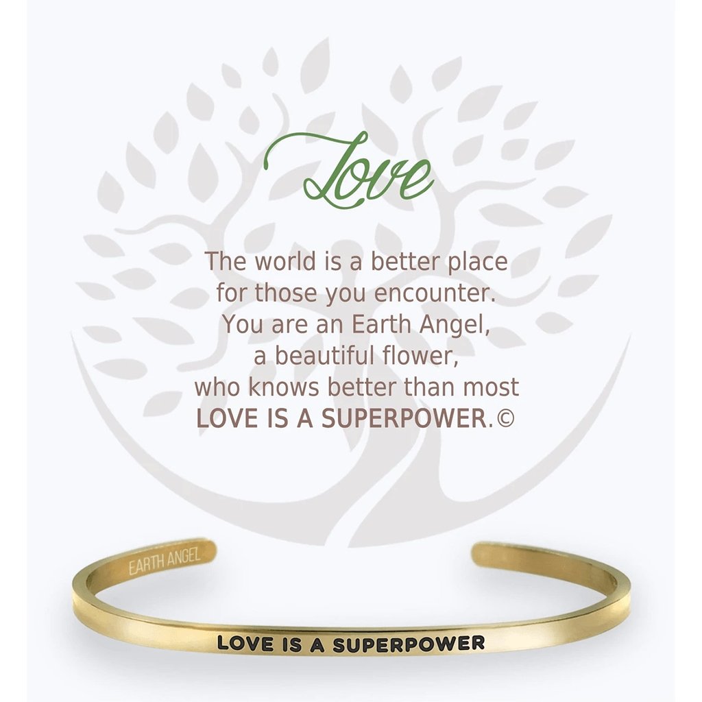 Earth Angel  Love Cuff Bracelet in Gold