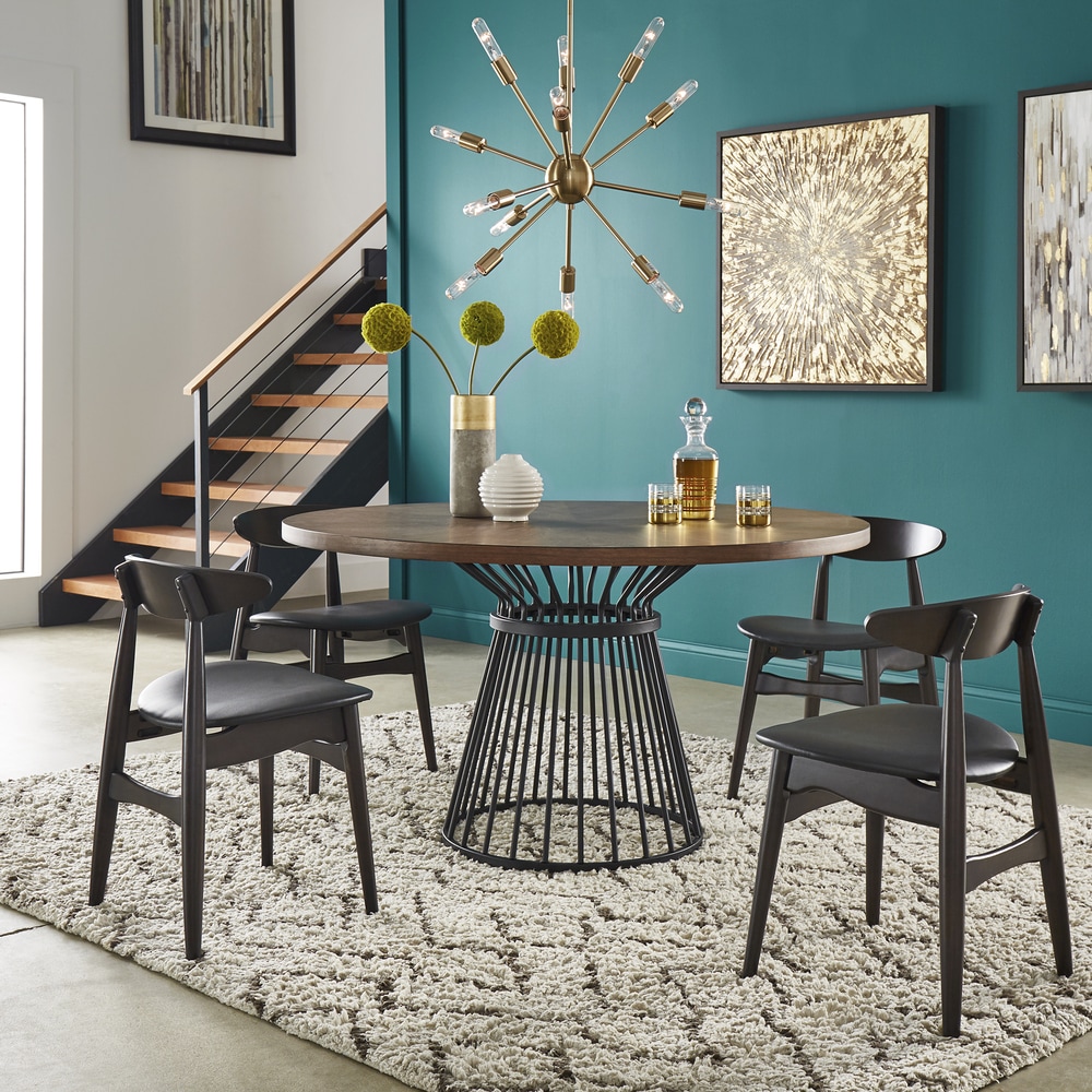 Sheeba Round Caged Metal Base Dining Table by iNSPIRE Q Modern