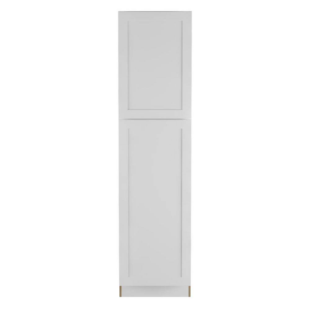 Hampton Bay Cambridge White Shaker Assembled Pantry Cabinet with Adjustable Shelves  Soft Close Doors (24 in. W x 24.5 in. D) CM2484P-WH