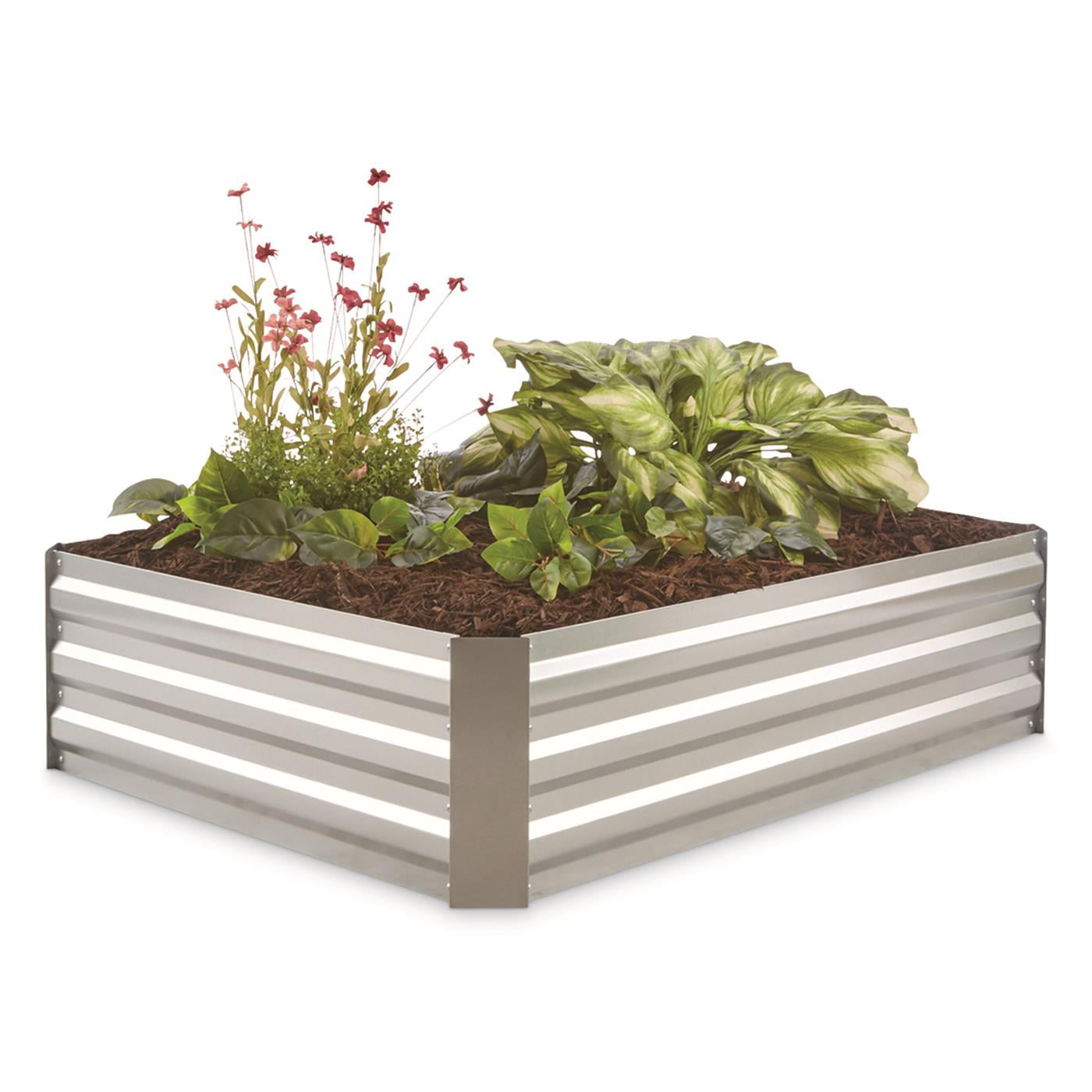 CASTLECREEK Galvanized Raised Garden Bed for Vegetables, Flowers, Herbs, Steel Planter Box in Medium