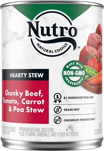 Nutro Hearty Stew Adult Chunky Beef， Tomato， Carrot and Pea Canned Dog Food