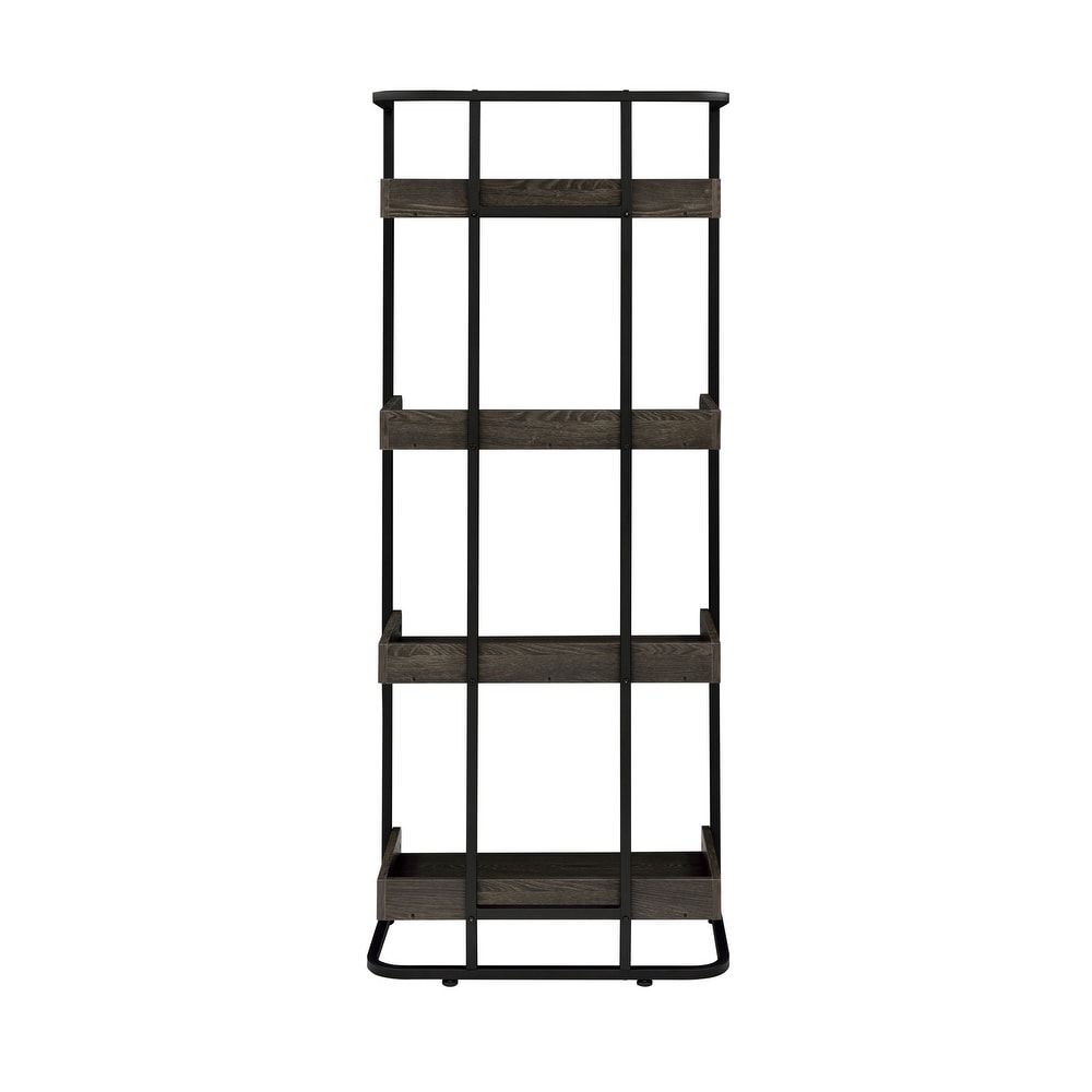 Coaster Furniture Ember Dark Oak and Sandy Black 4 shelf Bookcase