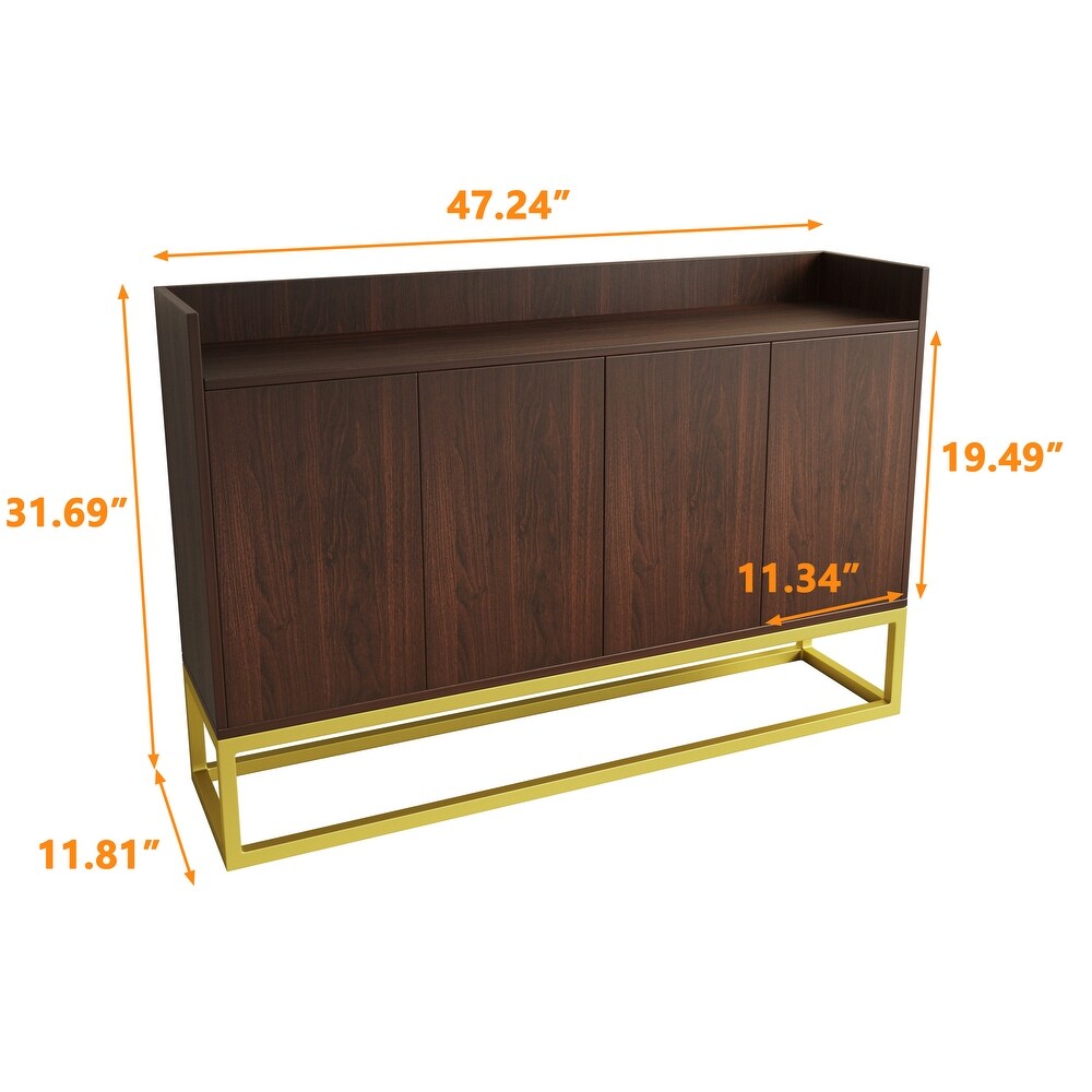 Storage Cabinet with Square Metal Legs and Particle Board Material