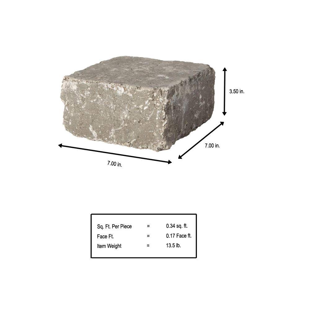 Pavestone RumbleStone Medium 3.5 in. x 7 in. x 7 in. Greystone Concrete Garden Wall Block 91734