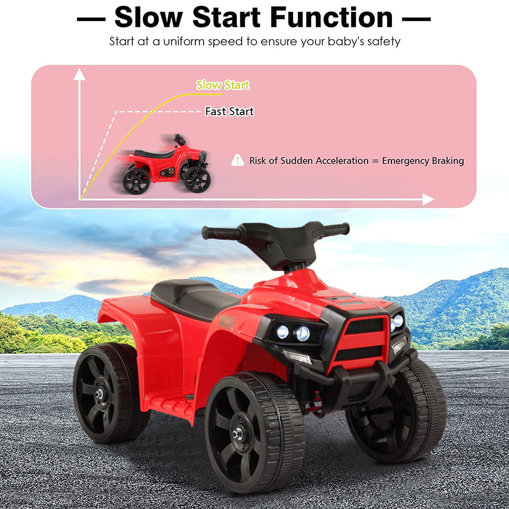 iRerts 6V Kids Ride on Toys, Battery Powered Ride on ATV Cars for Boys Girls Birthday Gifts, Kids Electric Cars for Toddlers, Kids Electric Ride on Vehicles with Headlights, Horn, Red