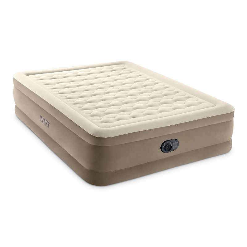 Intex 64427ED Dura-Beam Deluxe Ultra Plush Air Mattress w/Built-in Pump， Queen