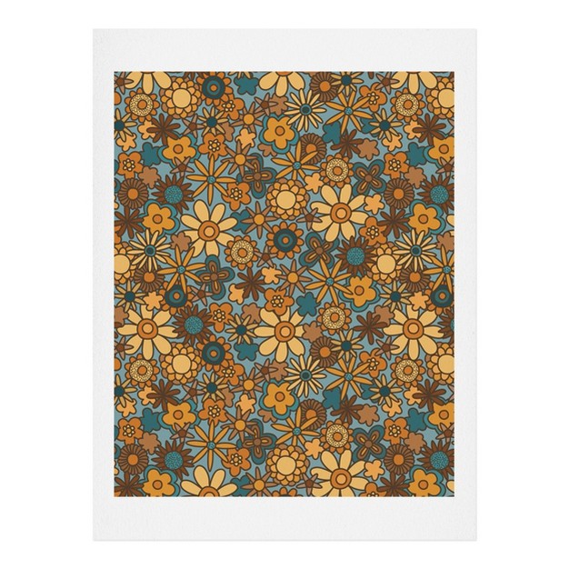 Alisa Galitsyna Cyan Retro Bloom Art Print Society6