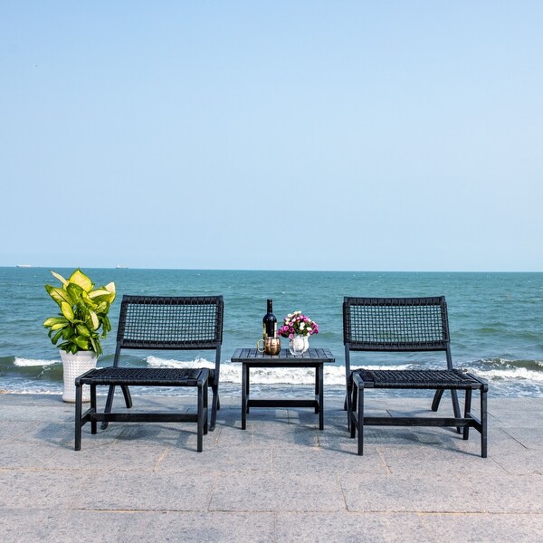 SAFAVIEH Casella Acacia/ Rope Outdoor Chair and Table Set