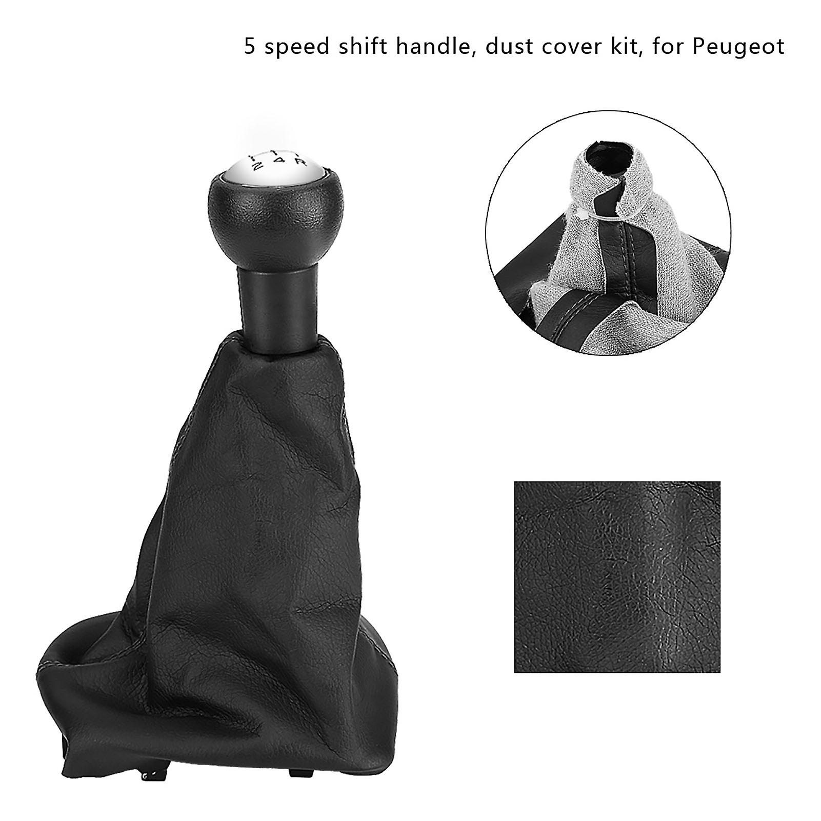 5 Speed Gear Shift Stick Knob Dust Proof Cover Gaiter Boot Leather For Peugeot 207/307/406