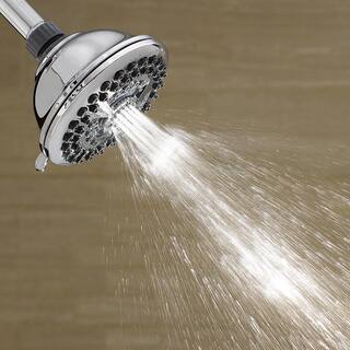 Waterpik 9-Spray 4.5 in. Single Wall Mount 1.8 GPM Fixed Shower Head in Chrome YAT-933E