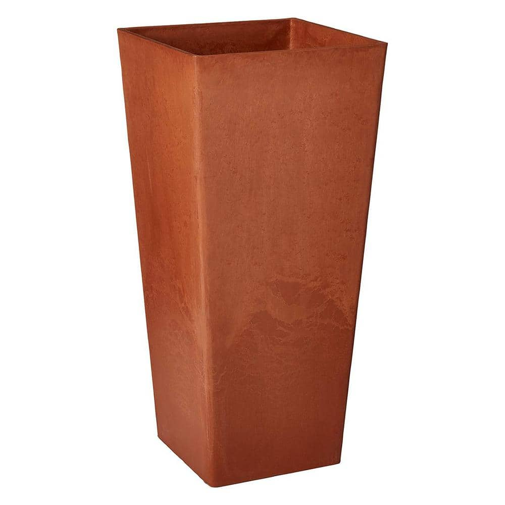 Arcadia Garden Products Contempo Tall Square 13 in. x 13 in. x 28 in. Terra Cotta PSW Pot FS32TC